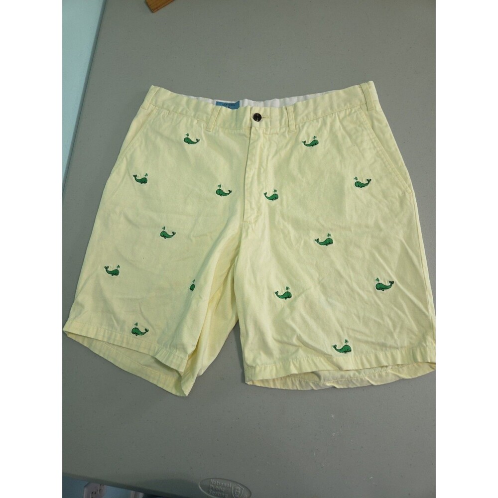 Castaway Nantucket Shorts Men's Size 35 yellow Embroidered Whale